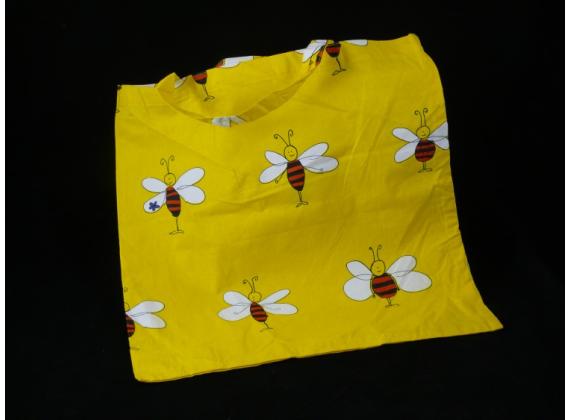 Linnen draagtas - geel met bijen