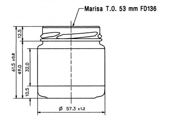 4320 Glazen potten in tray -rond- zonder deksel (53mm TO) 106ml laag (120 /130gram) 