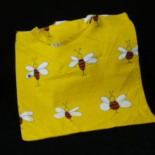 Linnen draagtas - geel met bijen