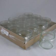 Glazen pot -rond- 330ml (420gram) 12 stuks (zonder deksel 82mm)